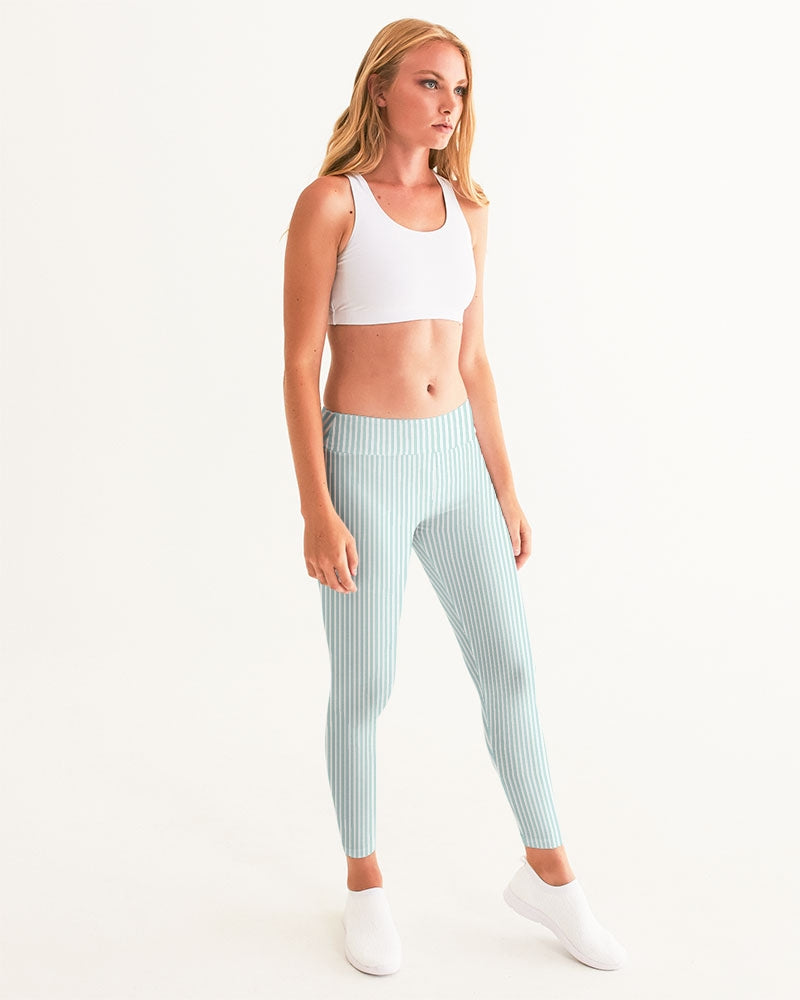 THIN STRIPE-MINT Women's Yoga Pants