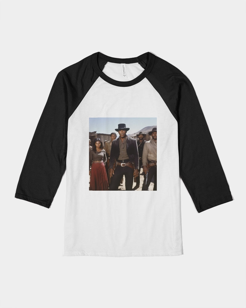 Cowboys and Spaceships Unisex Three-Quarter Sleeve Baseball Tee | Bella + Canvas